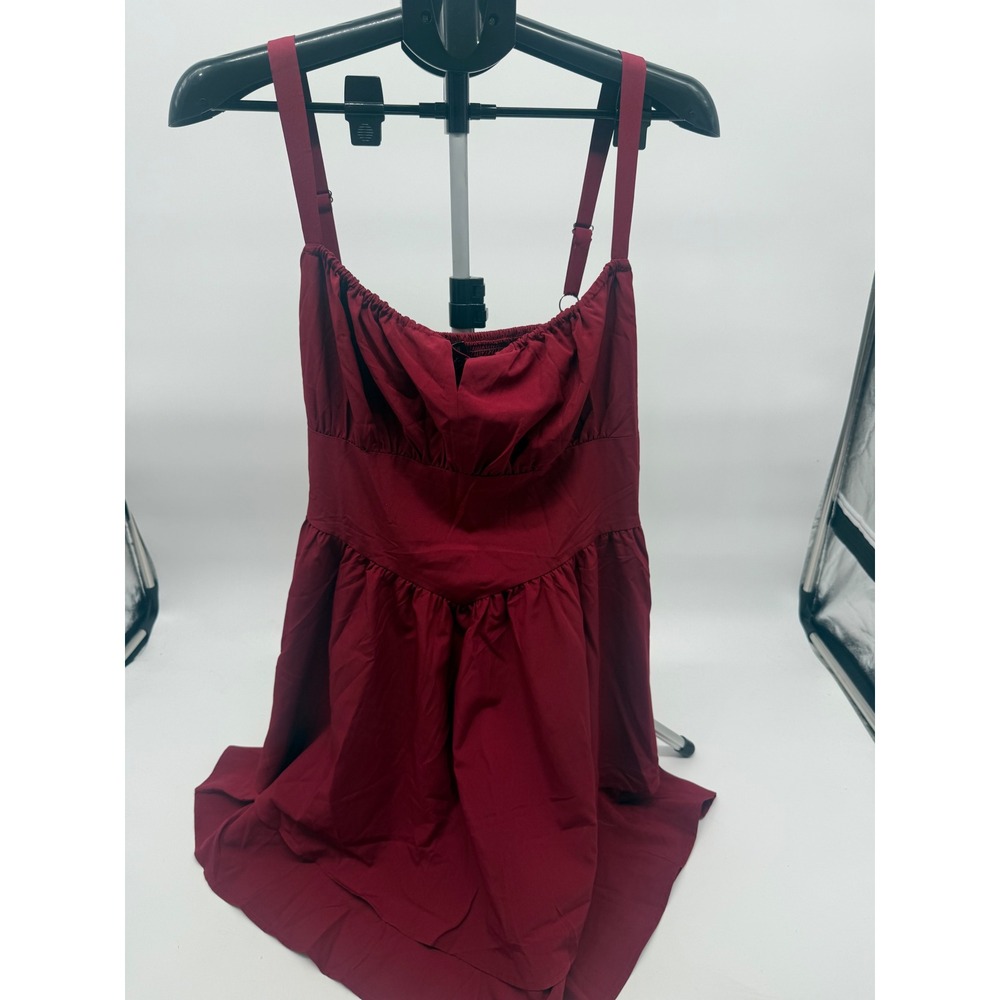 Scarlet Darkness Wine Red Cottagecore Dress Smocked Back 2XL NWT Whimsigoth